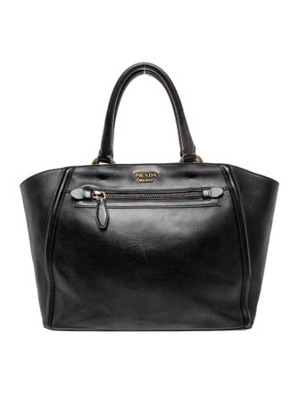 Prada City Calf Leather Galleria Double Zip