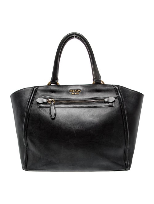 Prada City Calf Leather Galleria Double Zip