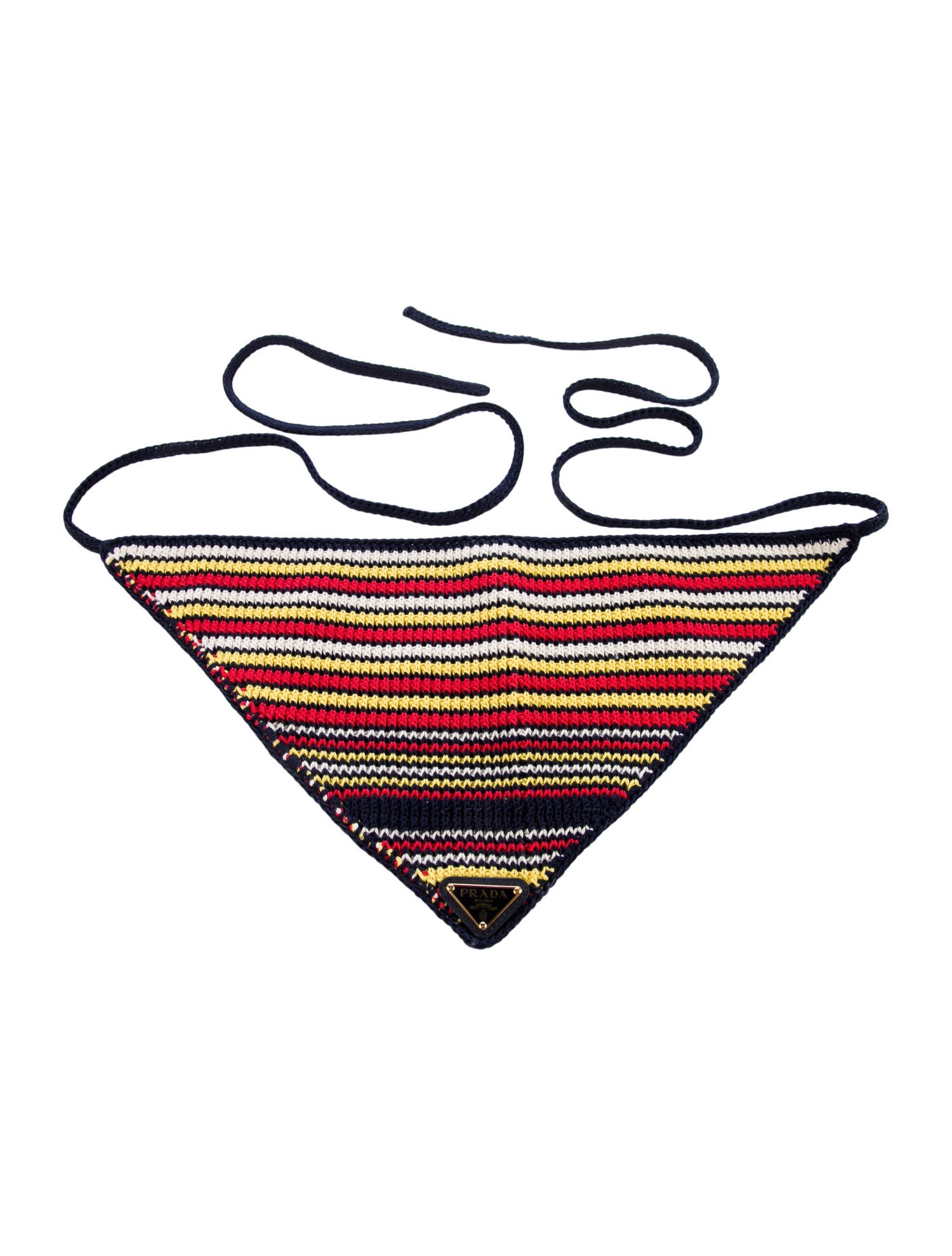 Prada Striped Crochet Bandana