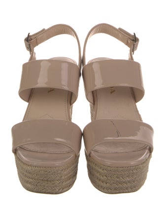 Prada Patent Leather Braided Accents Espadrilles