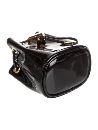 Prada Enameled Metal Triangle Bucket Bag Mini