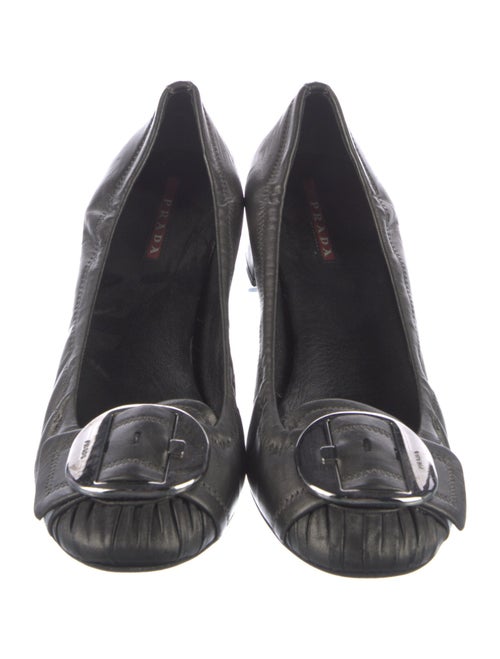 Prada Leather Ruffle Embellishment Pumps