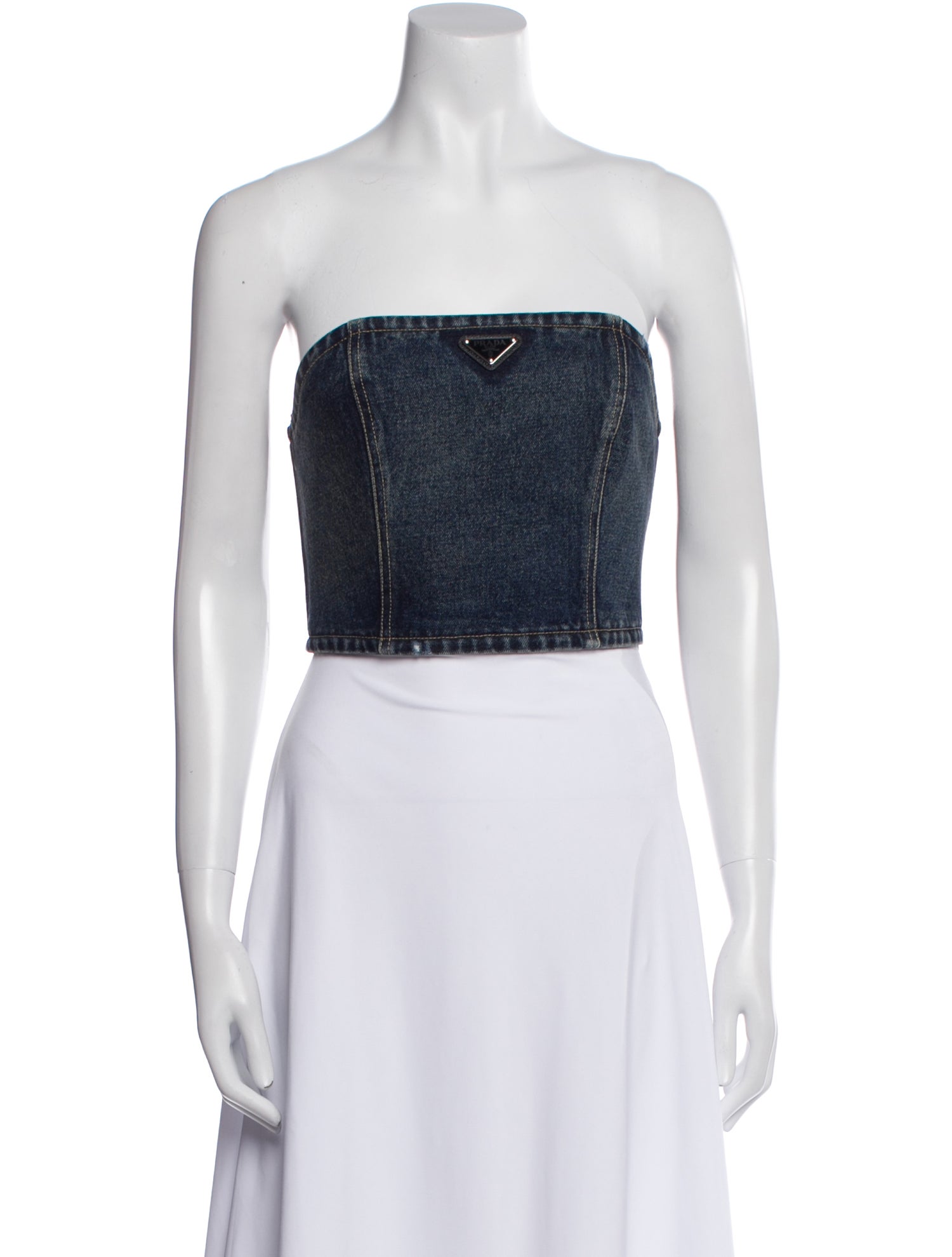 Prada 2021 Strapless Crop Top