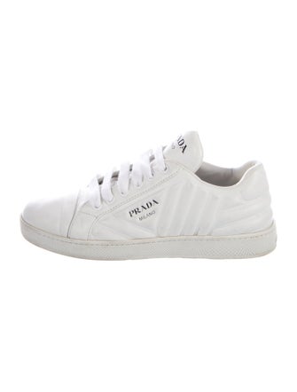 Prada Quilted Pattern Leather Sneakers