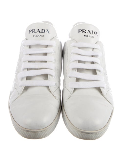 Prada Quilted Pattern Leather Sneakers