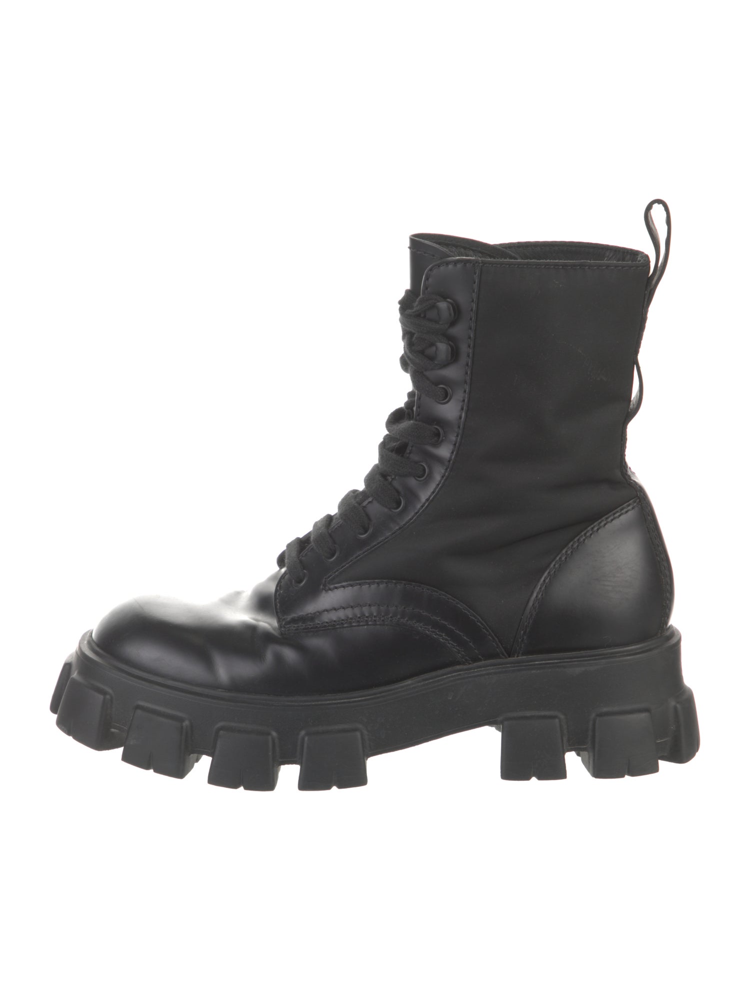 Prada Leather Combat Boots