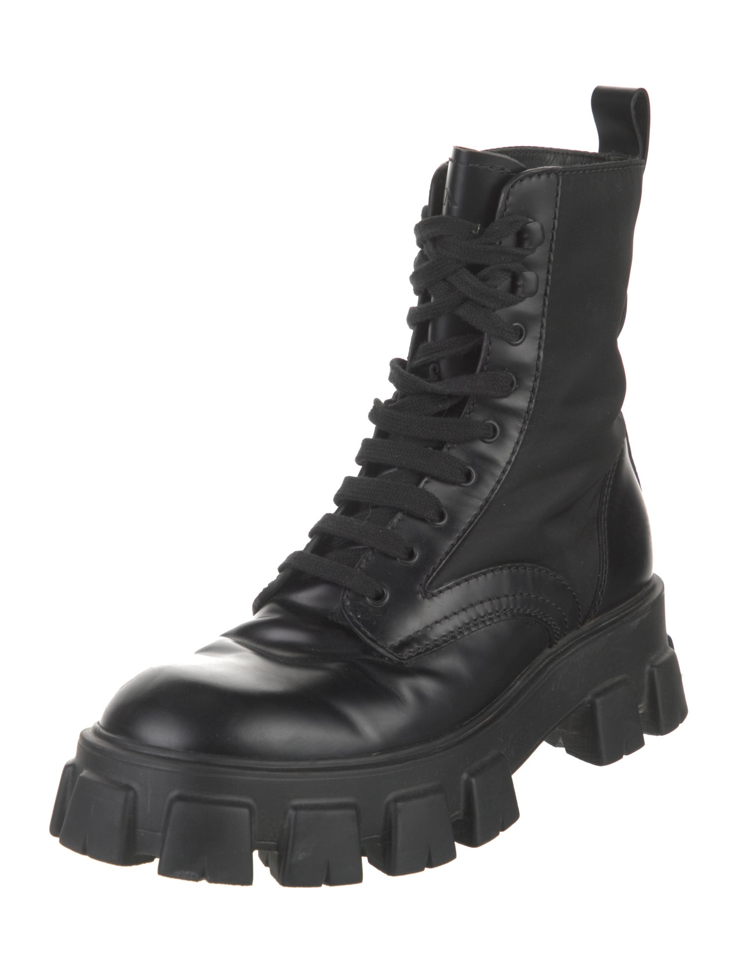 Prada Leather Combat Boots