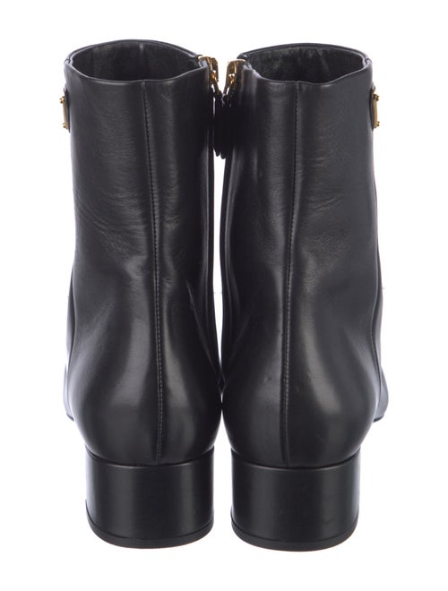 Prada Leather Embroidered Accent Boots
