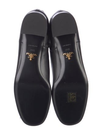 Prada Leather Embroidered Accent Boots