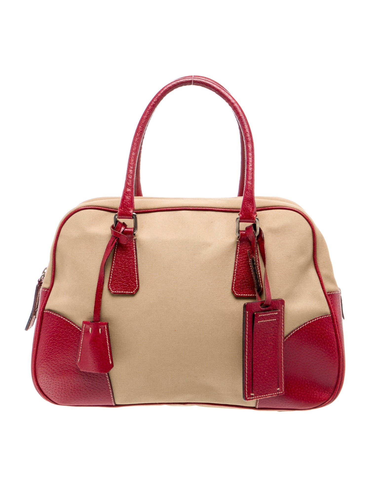 Prada Canvas Top Handle Bag