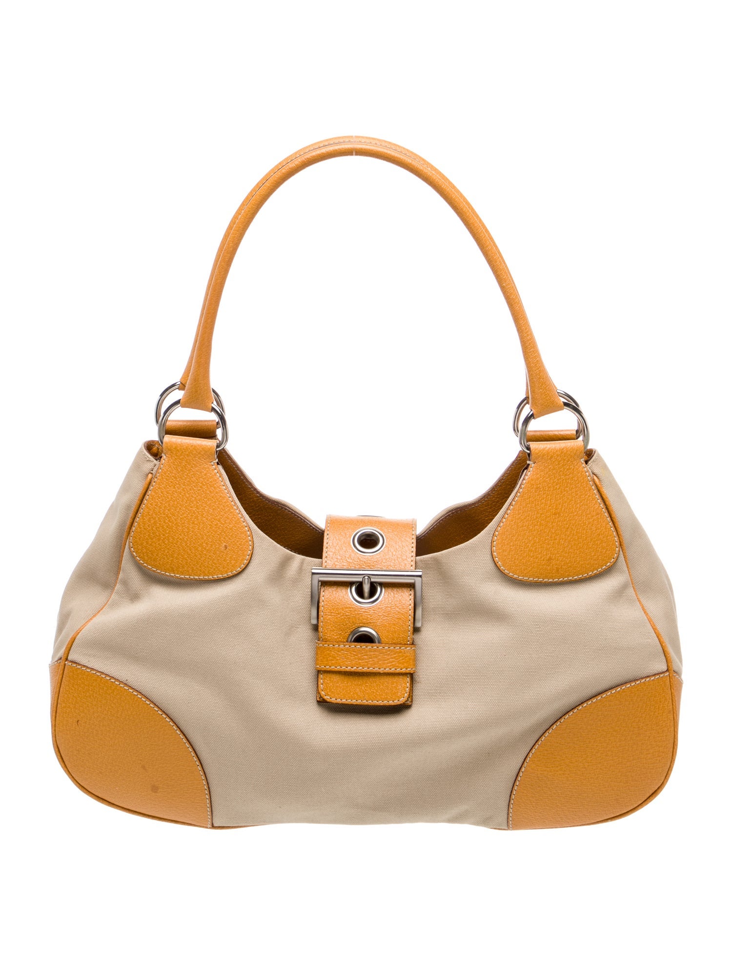 Prada Enameled Metal Triangle Shoulder Bag