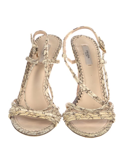 Prada Snakeskin Animal Print Slingback Pumps