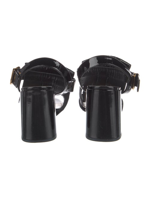 Prada Patent Leather Fringe Trim Accent Slingback Pumps