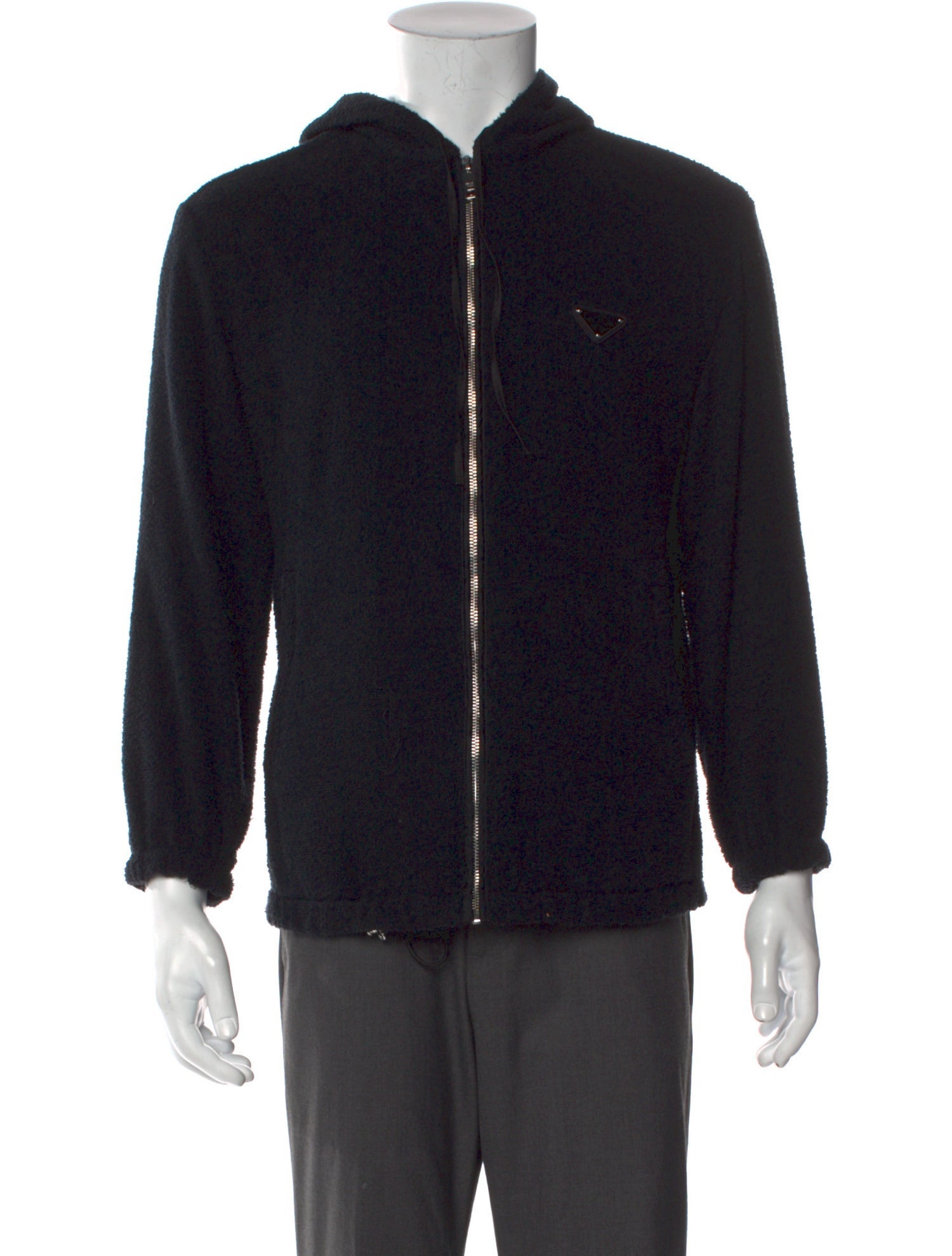 Prada 2021 Enameled Metal Triangle Hoodie