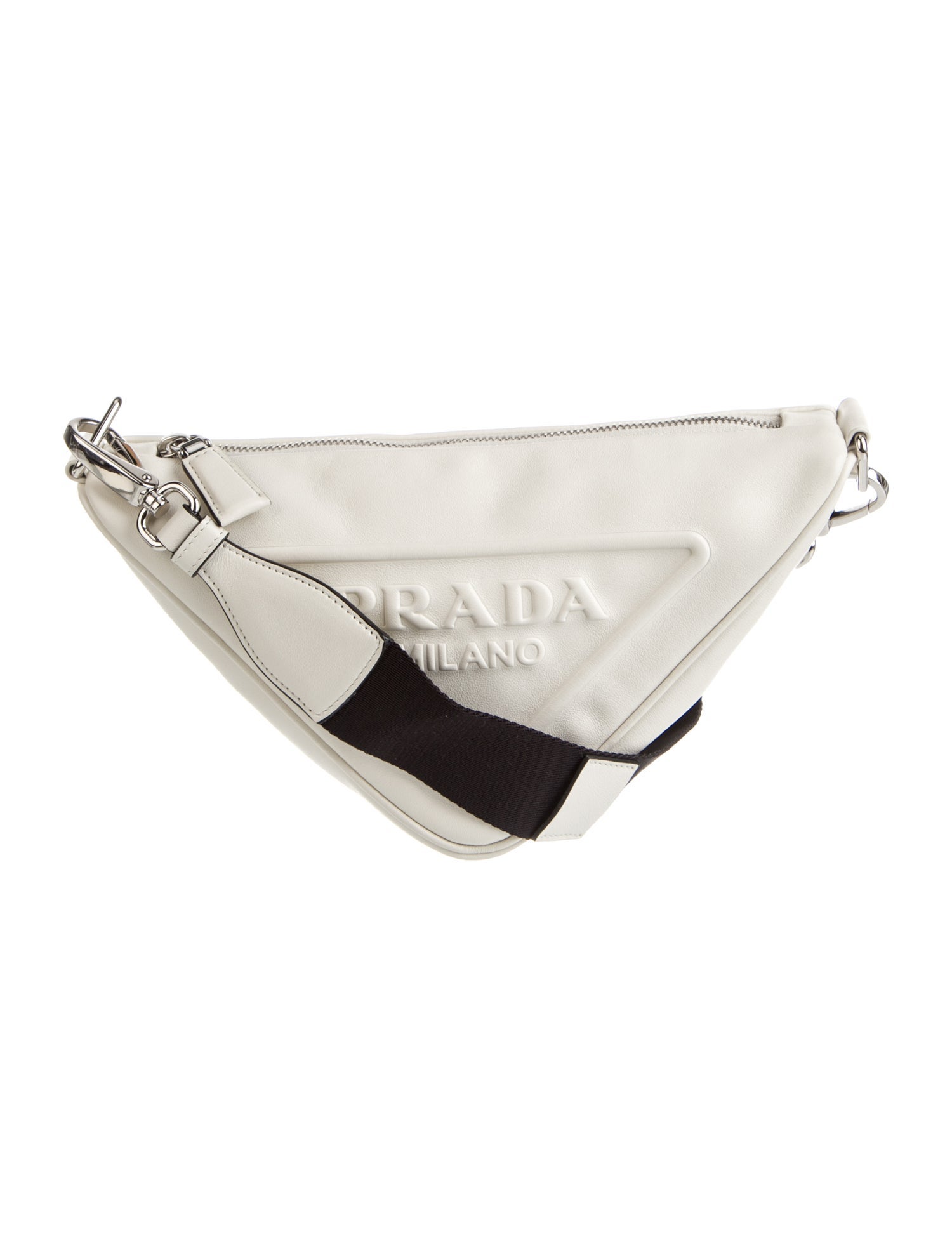 Prada Enameled Metal Triangle Triangle