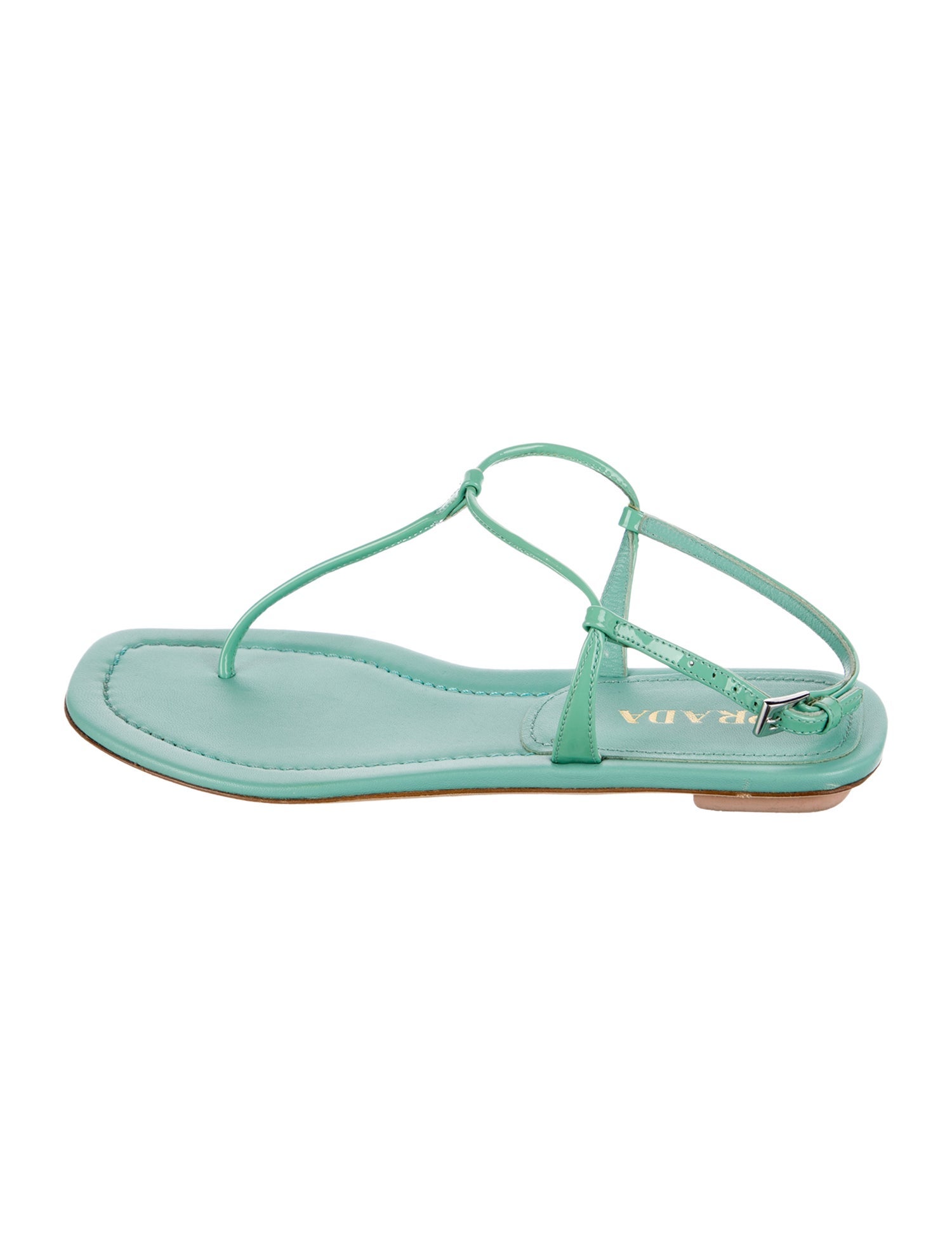 Prada Leather T-Strap Sandals