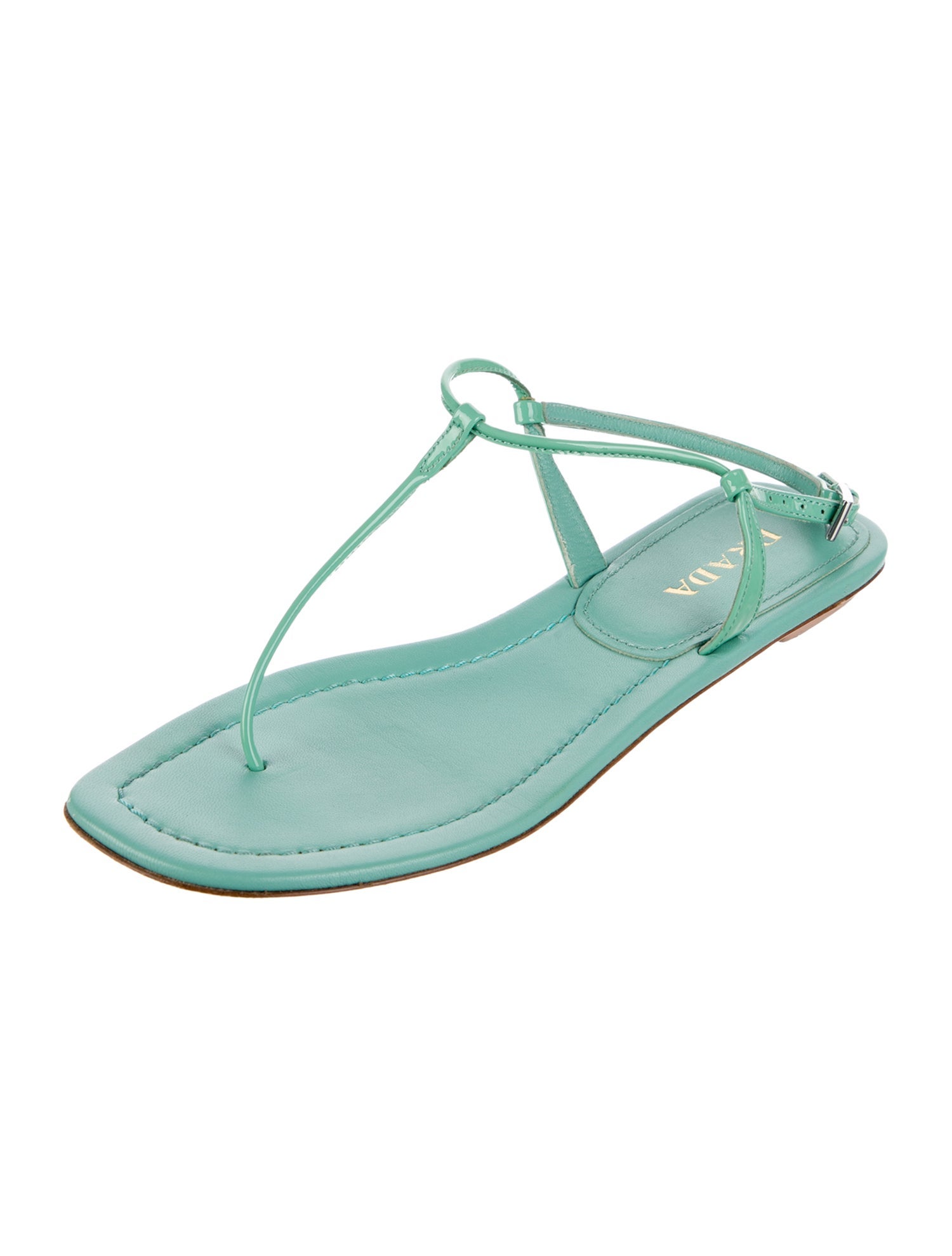 Prada Leather T-Strap Sandals