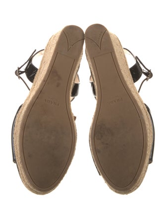 Prada Patent Leather Braided Accents Espadrilles
