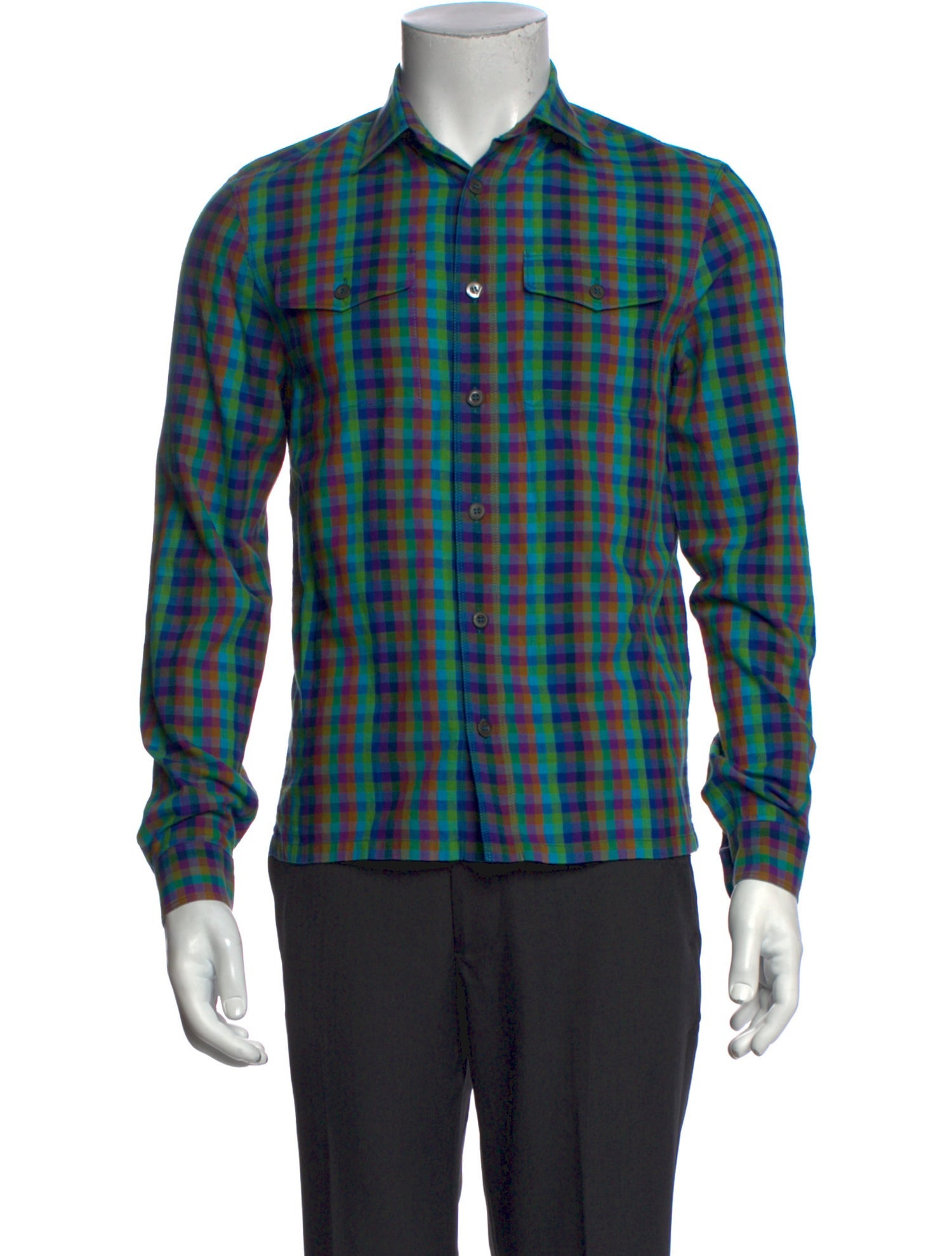 Prada 2016 Plaid Print Dress Shirt