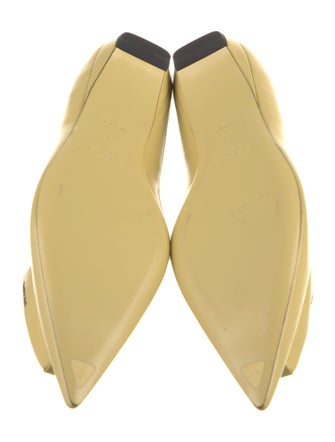 Prada Patent Leather Ruffle Embellishment Flats