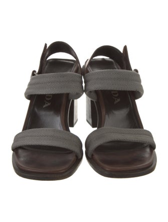 Prada Colorblock Pattern Slingback Sandals