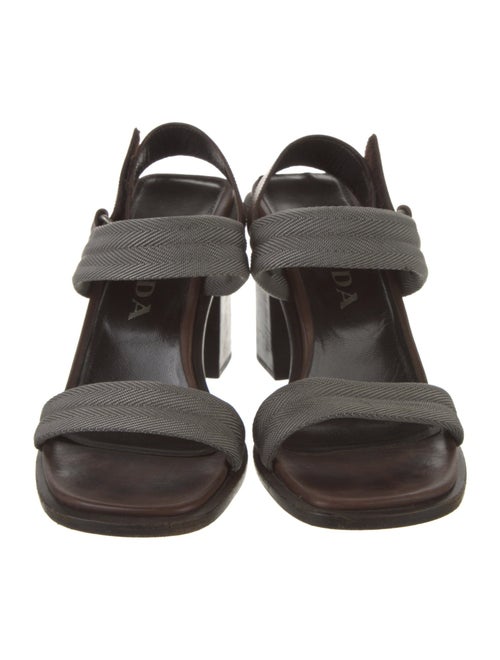 Prada Colorblock Pattern Slingback Sandals