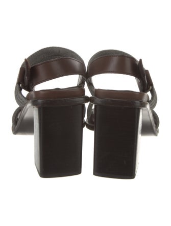 Prada Colorblock Pattern Slingback Sandals