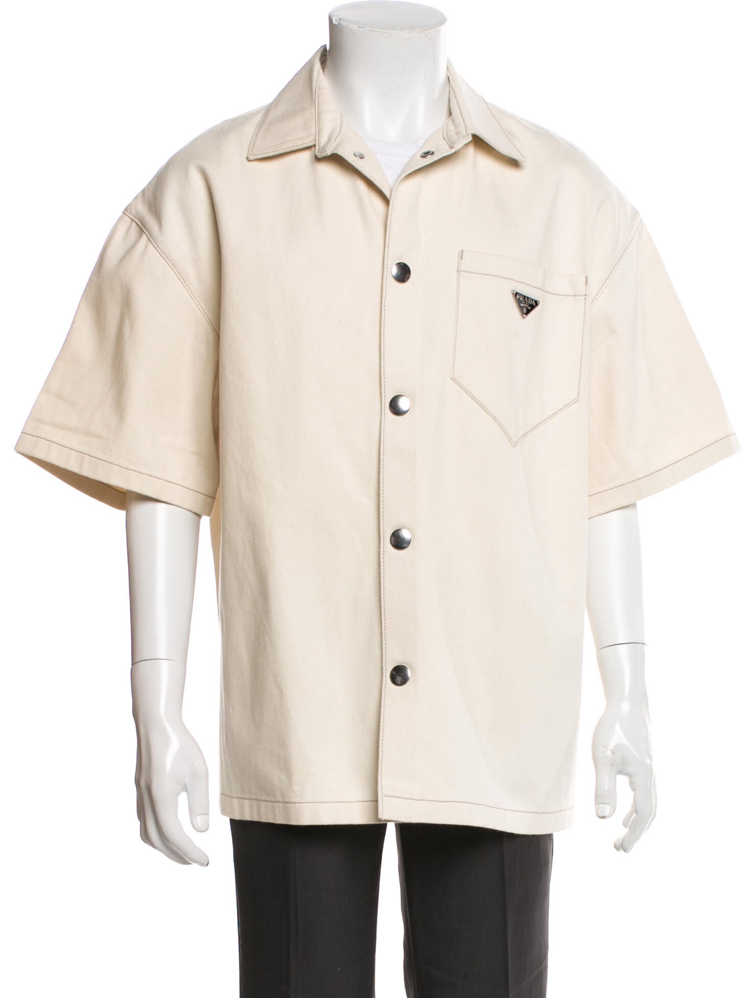 Prada 2022 Enameled Metal Triangle Shirt