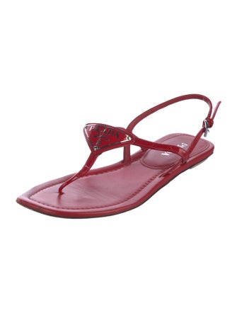 Prada Patent Leather T-Strap Sandals