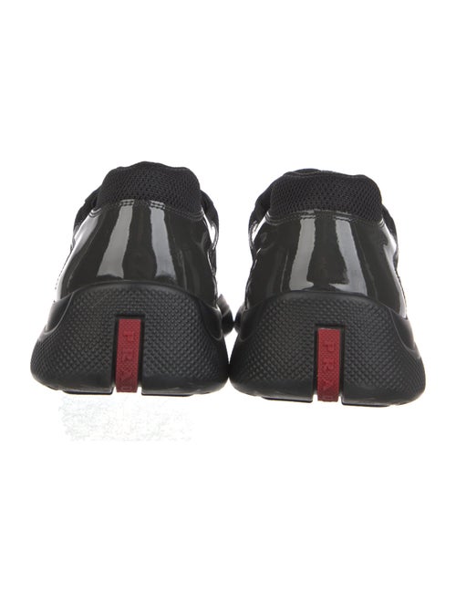 Prada Mesh Leather Trim Embellishment Sneakers