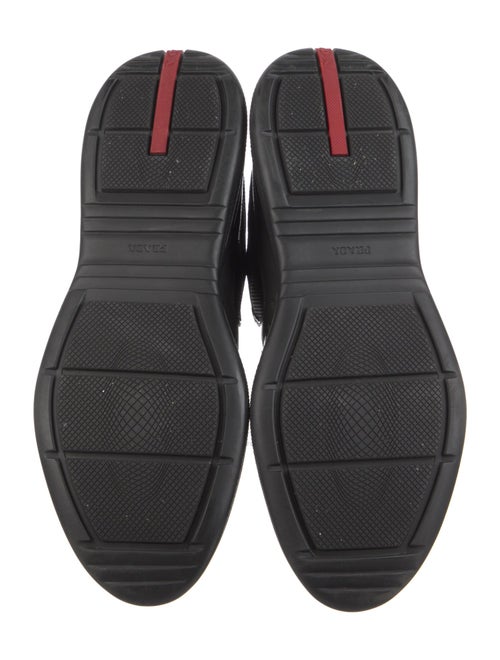 Prada Mesh Leather Trim Embellishment Sneakers