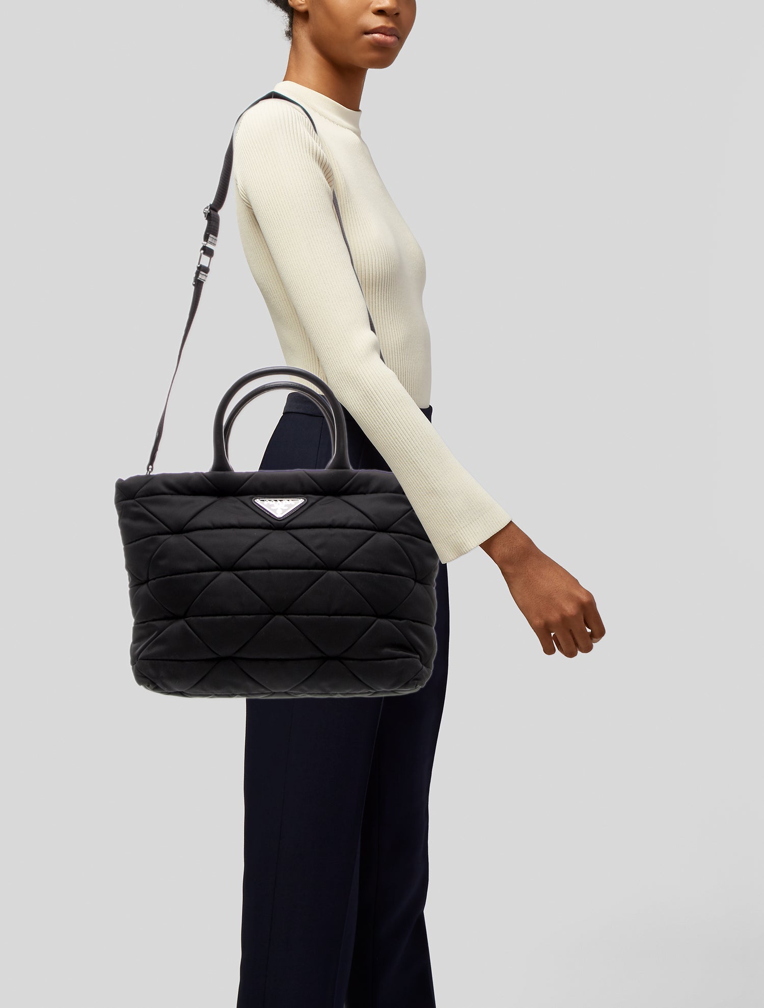 Prada Quilted Top Handle Bag