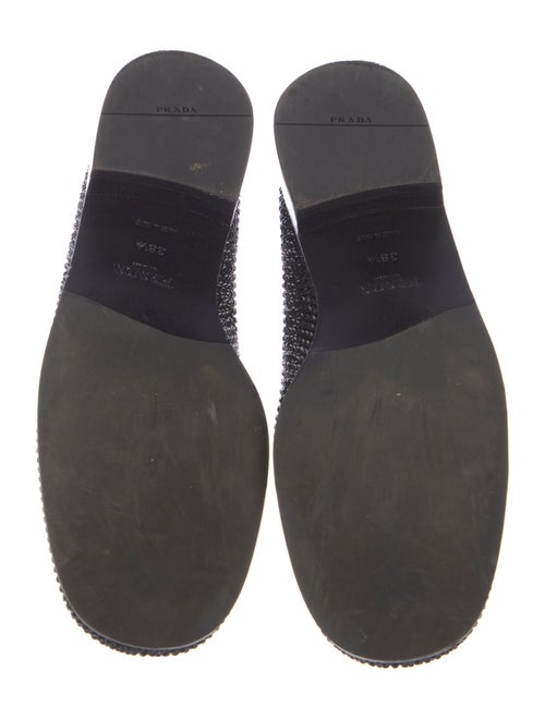 Prada Enameled Metal Triangle Crystal Loafers