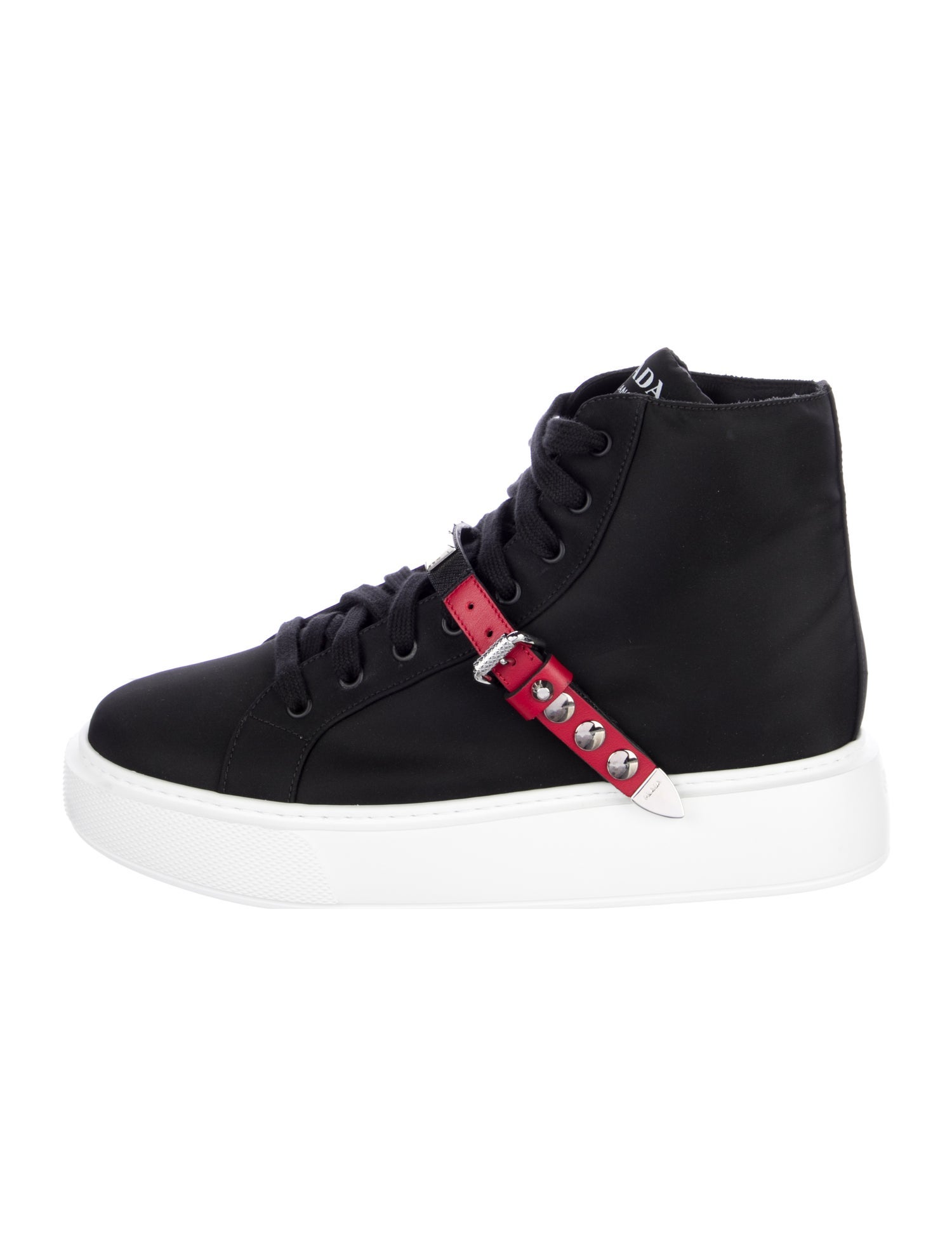 Prada Nylon Studded Accents Sneakers