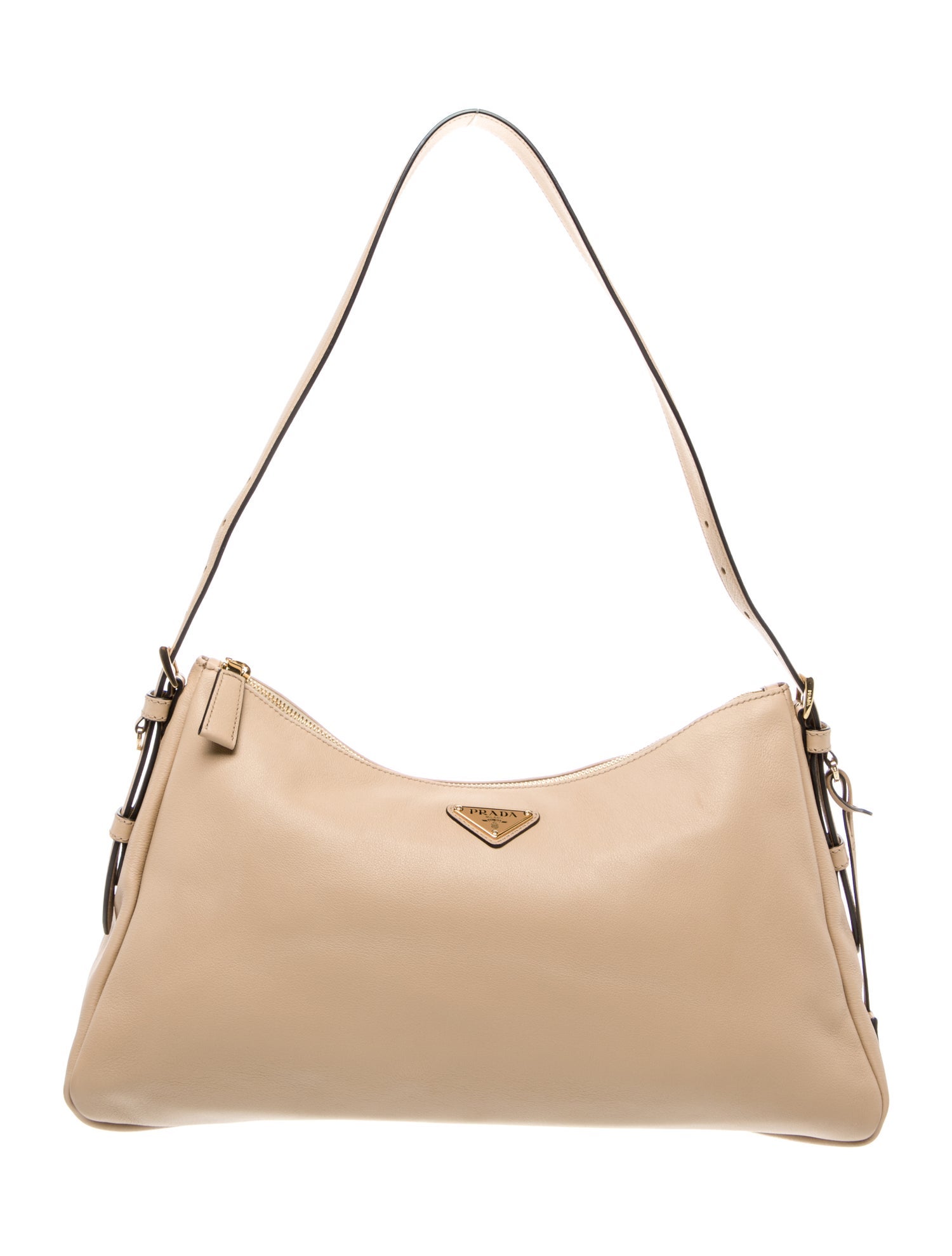 Prada Enameled Metal Triangle Aimee Large