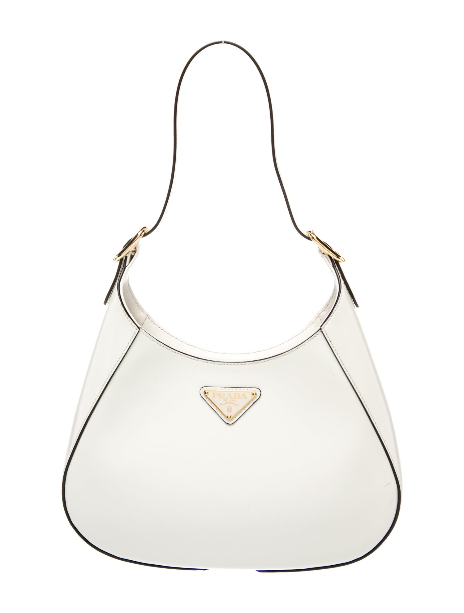Prada Enameled Metal Triangle Cleo