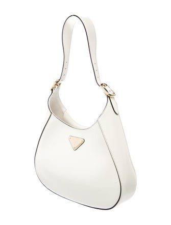 Prada Enameled Metal Triangle Cleo