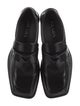 Prada Enameled Metal Triangle Leather Oxfords