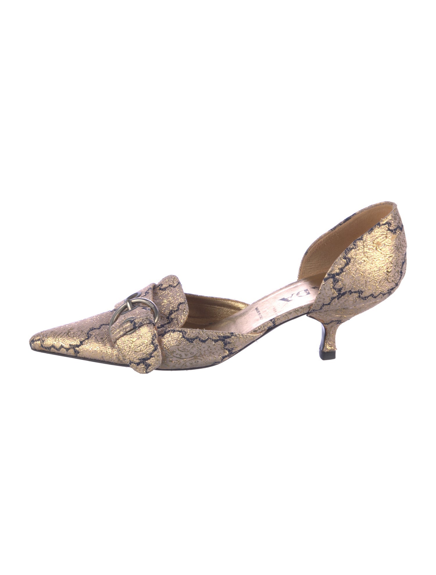 Prada Vintage Floral Print D'Orsay Pumps