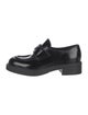 Prada Enameled Metal Triangle Patent Leather Oxfords