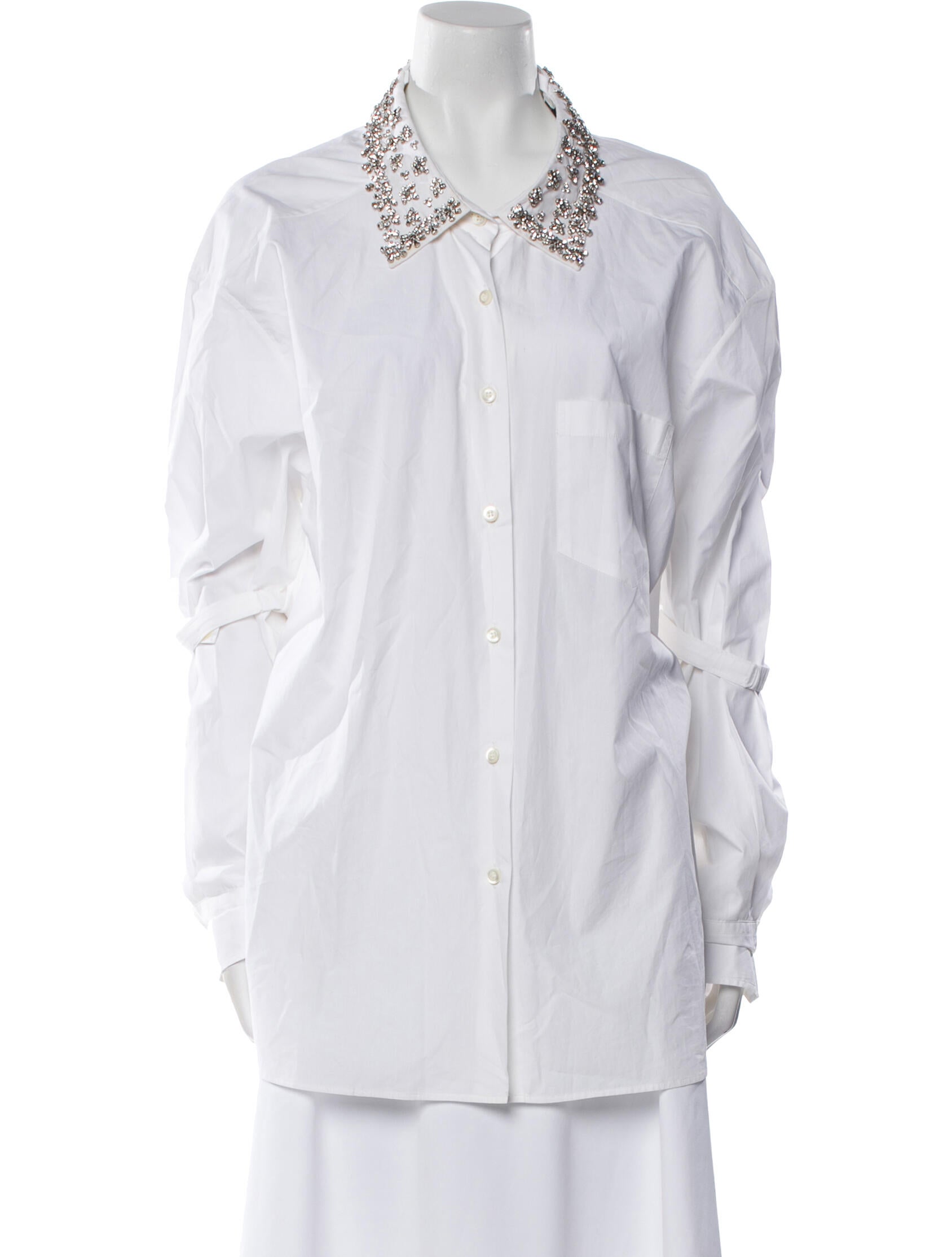 Prada 2019 Long Sleeve Button-Up Top