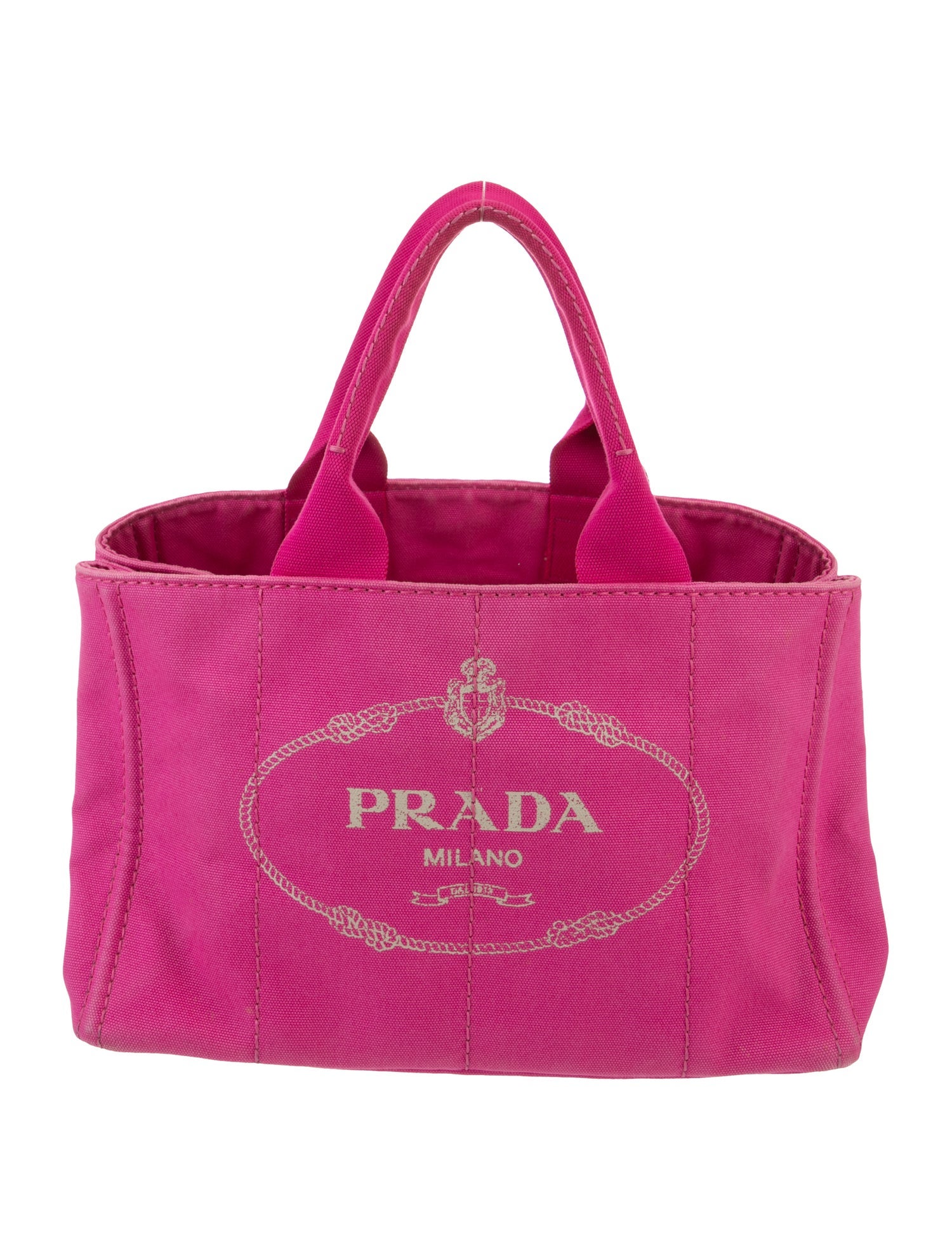 Prada Enameled Metal Triangle Tote