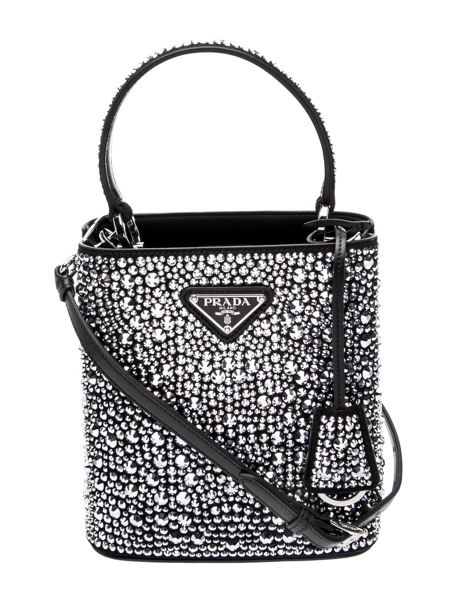 Prada Enameled Metal Triangle Panier Small w/ Tags