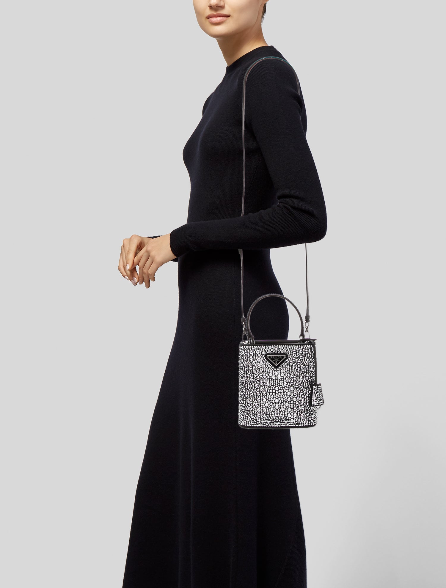 Prada Enameled Metal Triangle Panier Small w/ Tags