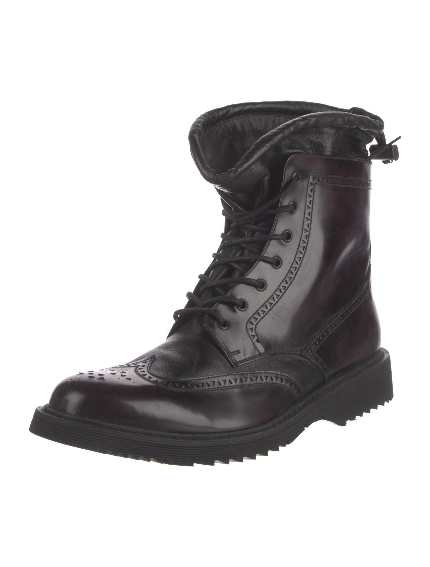 Prada Leather Combat Boots