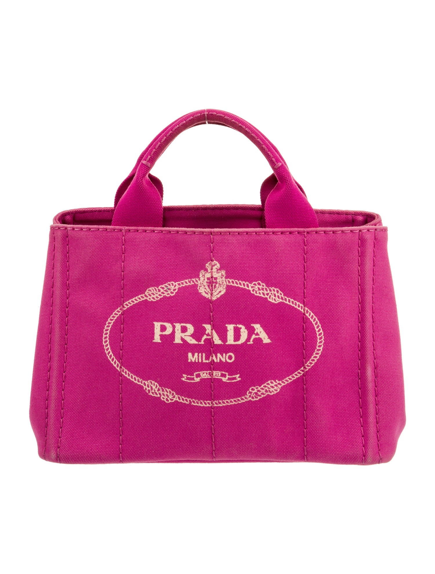 Prada Enameled Metal Triangle Tote
