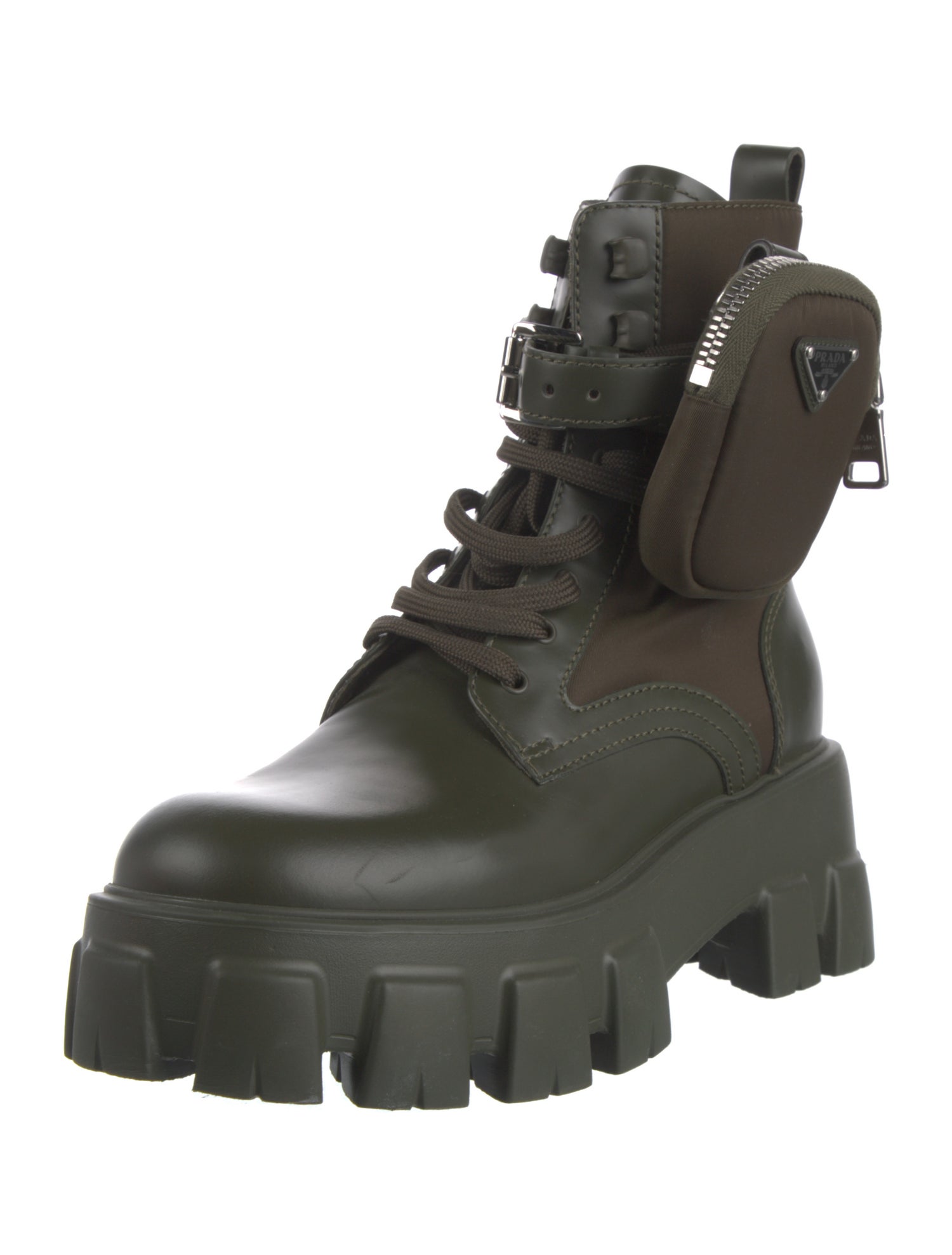 Prada Leather Combat Boots