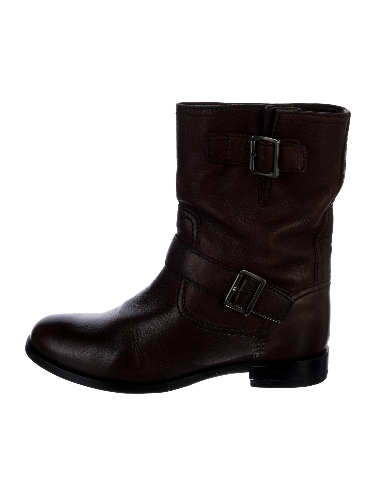 Prada Leather Moto Boots
