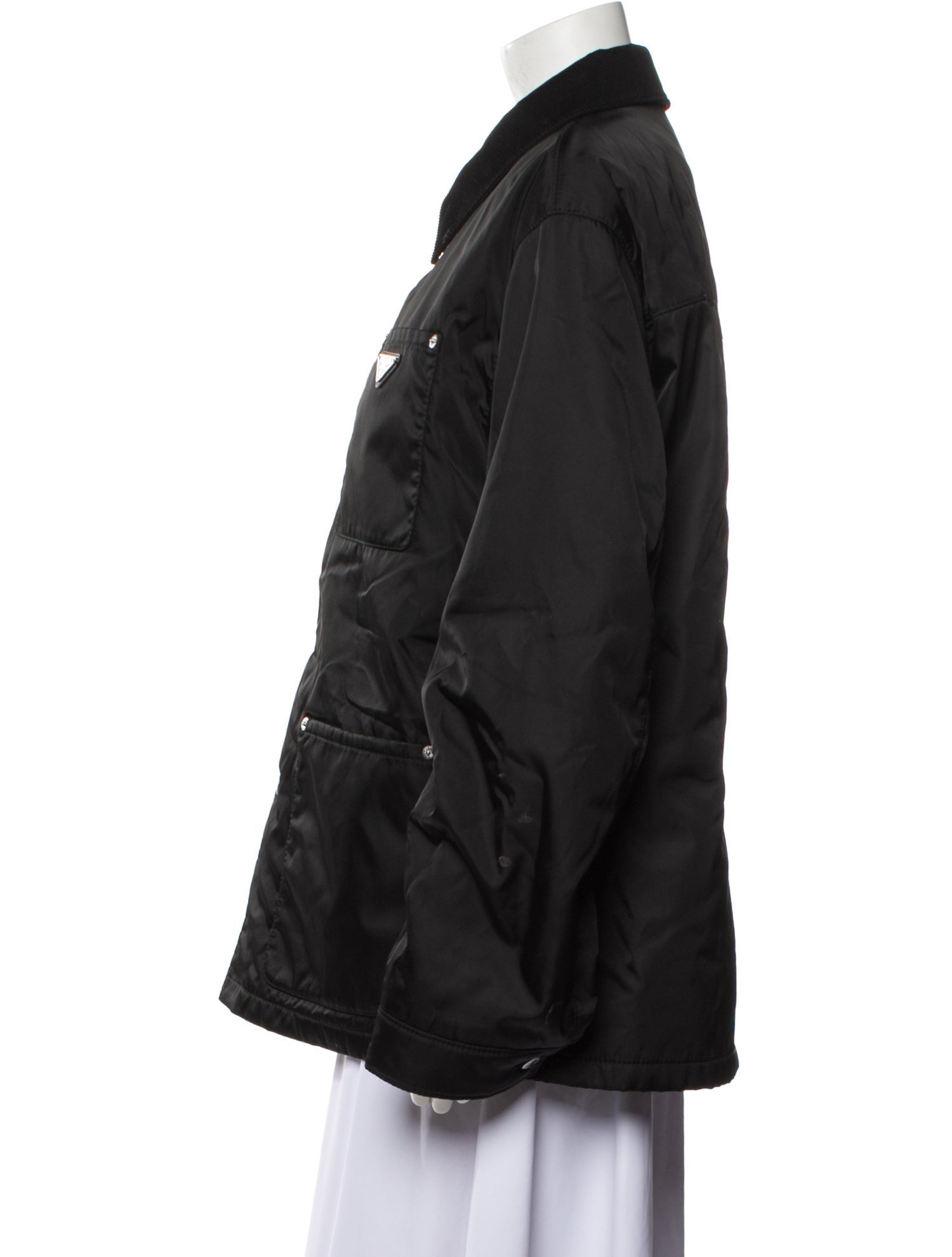 Prada 2023 Enameled Metal Triangle Utility Jacket