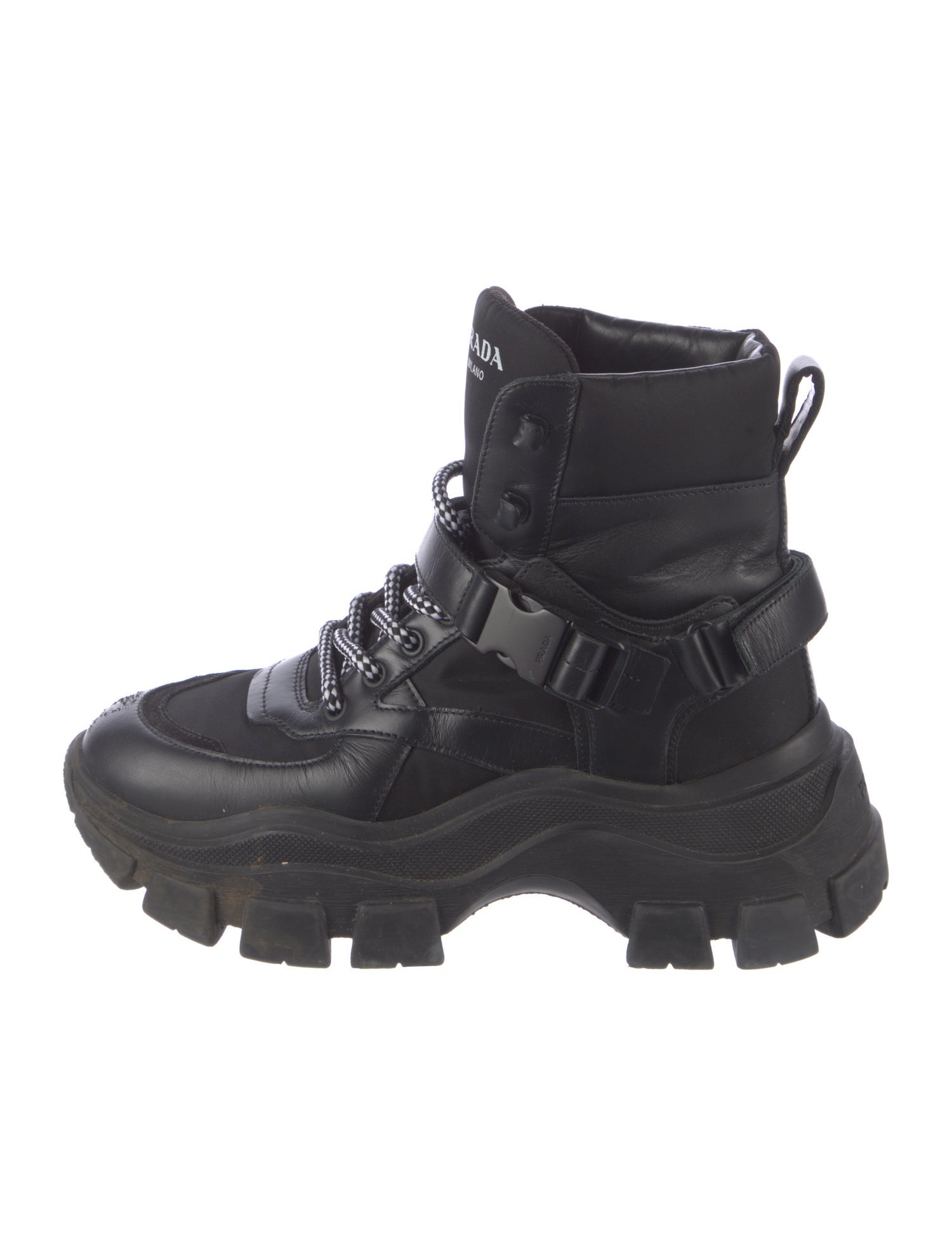 Prada Leather Combat Boots